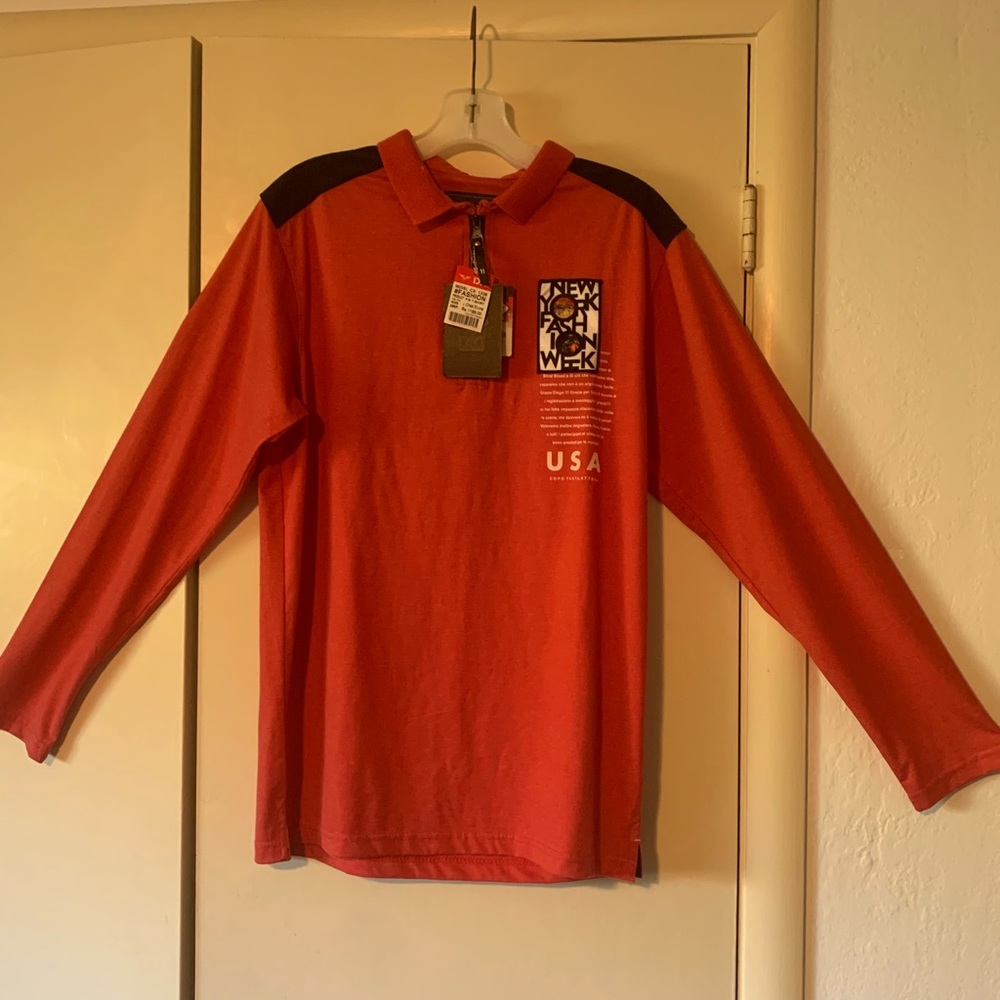 DXI Jeans Mens Pulovr Lng Sleeve Colard Zip L New